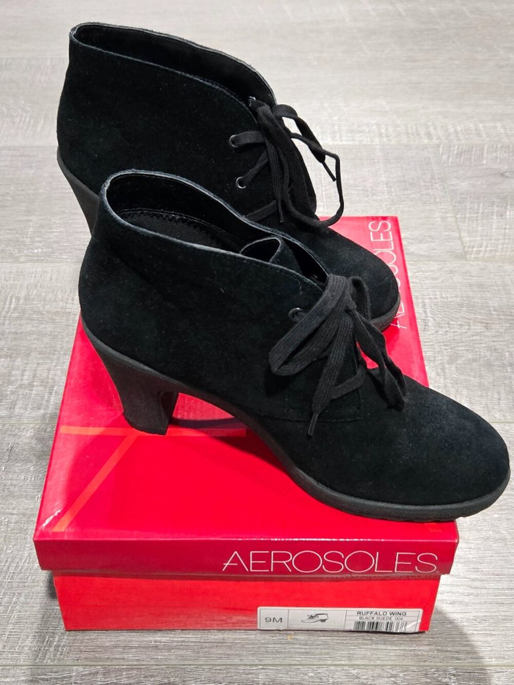 Aerosoles Ruffalo Wing Lace Up Heeled Ankle Booties